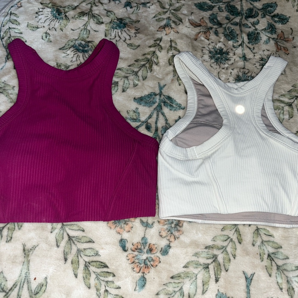 Lululemon Magenta and White Sports Bras